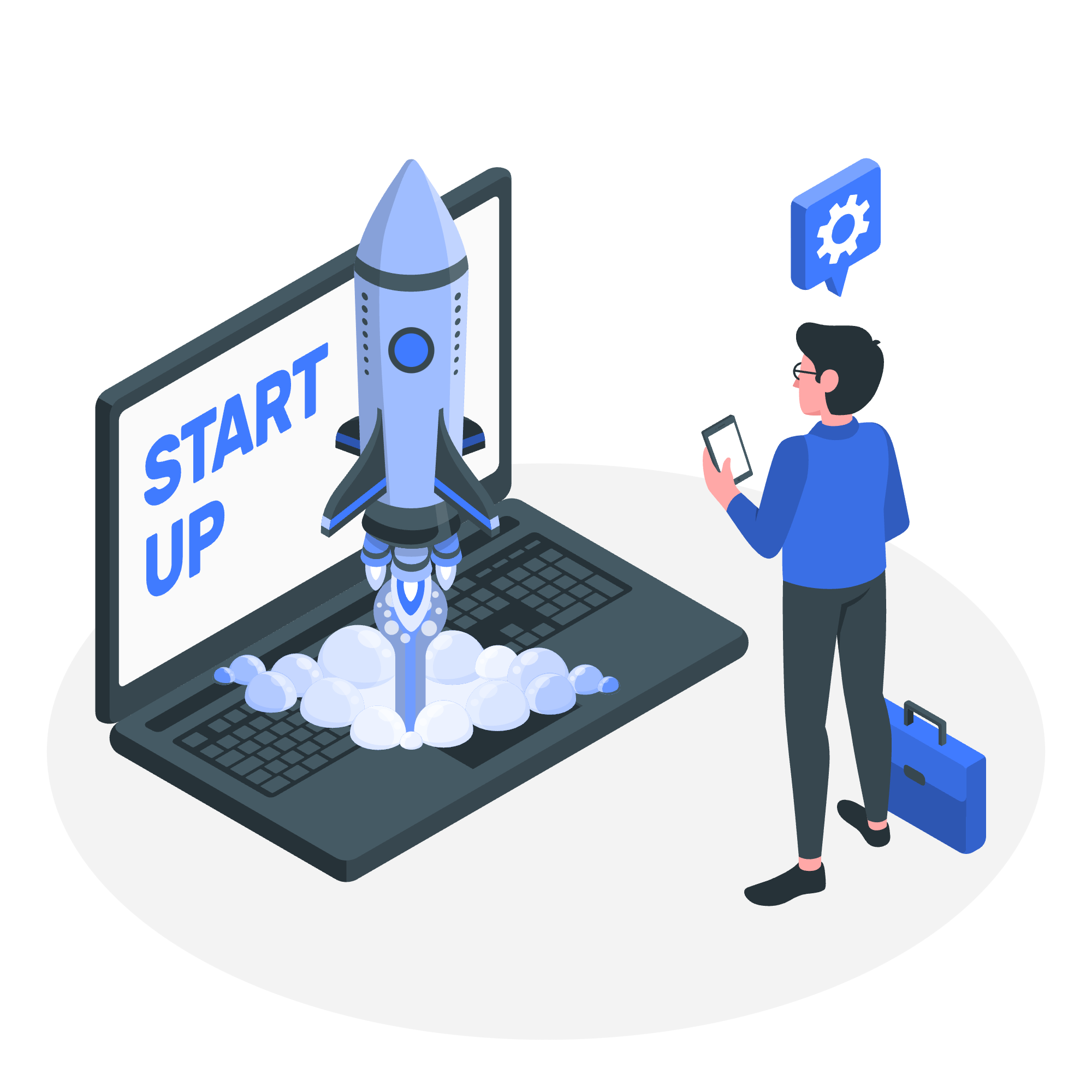 Ilustração de desenvolvimento de software moderno